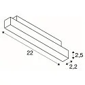 SLV Projecteur sur rail IN-LINE 22 TRACK 48V DARKLIGHT REFLECTOR contrôlable par DALI IP20, noir gradable