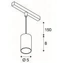SLV Luminaire à suspension NUMINOS® XS TRACK 48V contrôlable par DALI IP20, blanche gradable