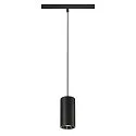 Luminaire à suspension NUMINOS® S TRACK 48V contrôlable par DALI IP20, chrome, noir gradable