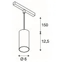 SLV Luminaire à suspension NUMINOS® S TRACK 48V contrôlable par DALI IP20, blanche gradable