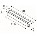 SLV Projecteur encastré DASAR® 600 rigide, contrôlable par DALI, passable IP65 / IP67, acier inoxydable gradable