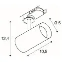 SLV Projecteur triphasé NOBLO® SPOT rond, pivotant, rotatif IP20, noir gradable