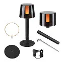 SLV battery table lamp TAHA IP65, black dimmable