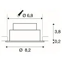 SLV Plafonnier encastré NEW TRIA® 68 rond IP20, blanche gradable