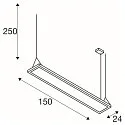 SLV Luminaire à suspension WORKLIGHT PRO haut bas, contrôlable par DALI, UGR < 19 IP20, noir gradable