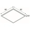 SLV ceiling luminaire PANEL V 625 DALI DALI controllable, CCT Switch, UGR < 19 IP54 / IP40, white, lacquered dimmable