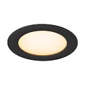 SLV Plafonnier encastré DOWNLIGHT V 150 sans cadre, CCT Switch, multipower, câblé en continu IP54 / IP20, noir 