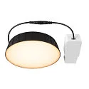 Plafonnier encastré DOWNLIGHT V 200 sans cadre, CCT Switch, multipower, câblé en continu IP54 / IP20, noir 