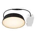 SLV Plafonnier encastré DOWNLIGHT V 200 sans cadre, CCT Switch, multipower, câblé en continu IP54 / IP20, noir 