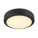 SLV wall and ceiling luminaire OUTDOOR BULKHEAD V 360 HF with sensor, CCT Switch, impact resistant, switchable IP65, black