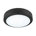 SLV wall and ceiling luminaire OUTDOOR BULKHEAD V 360 HF with sensor, CCT Switch, impact resistant, switchable IP65, black