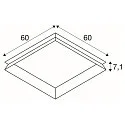SLV mounting frame PANEL 595 P / 600 V recessed, white, lacquered