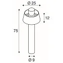 SLV outdoor floor lamp PHOTONI 75 impact resistant, conical E27 IP65, black matt dimmable