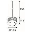SLV Luminaire à suspension PANTILO ROPE 19 E27 IP20, or gradable