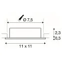 SLV ceiling recessed luminaire NEW TRIA® 75 XL square GU10 IP20, white