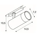 SLV Projecteur triphasé TRACKSPOT V / 10-20W CCT Switch, commutable, multipower, focalisable IP20, noir 