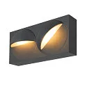 wall luminaire LID I DOUBLE square, rotatable, CCT Switch IP65, anthracite, mat dimmable
