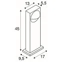 SLV Lampadaire LID I 45 SINGLE rotatif, CCT Switch IP65, anthrazit, mat gradable