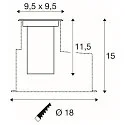 SLV Projecteur encastré DASAR® S angulaire, pivotant, passable, commutable IP67, acier inoxydable 