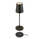 SLV battery table lamp VINOLINA TWO 3-CCT 3-fold, CCT Switch, with touch dimmer, conical, with charging station IP65, black dimmable