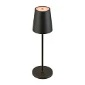 SLV battery table lamp VINOLINA TWO 3-CCT 3-fold, CCT Switch, with touch dimmer, conical, with charging station IP65, black dimmable