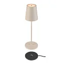SLV Lampe de table à accu VINOLINA TWO 3-CCT 3 fois, CCT Switch, avec variateur tactile, conique, avec station de recharge IP65