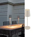 SLV Lampe de table à accu VINOLINA TWO 3-CCT 3 fois, CCT Switch, avec variateur tactile, conique, avec station de recharge IP65