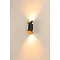 SLV outdoor wall luminaire MODELA UP/DOWN up / down, impact resistant IP65, black matt dimmable