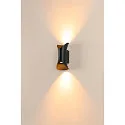 SLV outdoor wall luminaire MODELA UP/DOWN up / down, impact resistant IP65, black matt dimmable