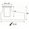 SLV Projecteur encastré DASAR® M angulaire, pivotant, contrôlable par DALI, passable IP67, acier inoxydable gradable
