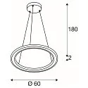 SLV pendant luminaire ONE FLAT PD SINGLE PHASE CCT Switch, ring shape IP20, brass dimmable