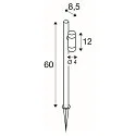 SLV gorund spike luminaire HELIA SLIM POLE SINGLE IP65, black