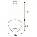 SLV Luminaire à suspension PANTILO CONVEX 40 E27 IP20, chrome
