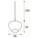 SLV Luminaire à suspension PANTILO CONVEX 29 E27 IP20, chrome