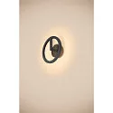 SLV outdoor wall luminaire Q-RING PHASE without sensor, dimmable IP65, black dimmable