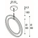 SLV Luminaire à suspension ONE VERTICAL PD IP20, noir gradable