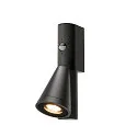 SLV Luminaire mural d’extérieur T-TUBE SINGLE avec capteur GU10 IP44, noir, laqué gradable