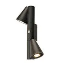 SLV Luminaire mural d’extérieur T-TUBE DOUBLE avec capteur GU10 IP44, noir, laqué gradable