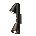 SLV Luminaire mural d’extérieur T-TUBE DOUBLE avec capteur GU10 IP44, noir, laqué gradable
