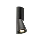 Luminaire mural d’extérieur T-TUBE SINGLE GU10 IP65, noir, laqué gradable