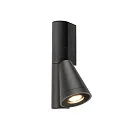 SLV Luminaire mural d’extérieur T-TUBE SINGLE GU10 IP65, noir, laqué gradable