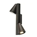 SLV Luminaire mural d’extérieur T-TUBE DOUBLE GU10 IP65, noir, laqué gradable