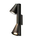 SLV Luminaire mural d’extérieur T-TUBE DOUBLE GU10 IP65, noir, laqué gradable