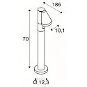 SLV Lampadaire d’extérieur T-TUBE 70 POLE SINGLE avec capteur GU10, noir gradable