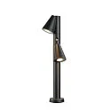 SLV Lampadaire d’extérieur T-TUBE 70 POLE DOUBLE avec capteur GU10, noir gradable