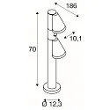 SLV Lampadaire d’extérieur T-TUBE 70 POLE DOUBLE avec capteur GU10, noir gradable