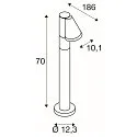 SLV Lampadaire d’extérieur T-TUBE 70 POLE SINGLE GU10 IP44, noir gradable