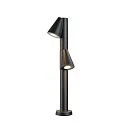 SLV Lampadaire d’extérieur T-TUBE 70 POLE DOUBLE GU10 IP44, noir gradable