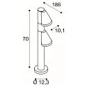SLV Lampadaire d’extérieur T-TUBE 70 POLE DOUBLE GU10 IP44, noir gradable