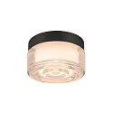 SLV Applique et plafonnier CYFT WAVE adapté aux postes de travail avec écran IP44, noir, laqué gradable